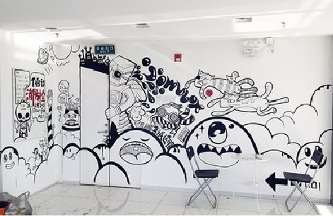 秭归手绘墙并非传统涂鸦。